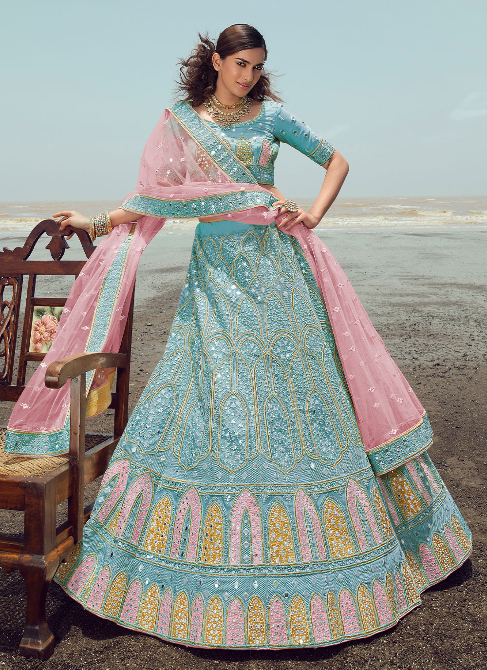 Buy Gota Work Reception Trendy Lehenga Choli Online Lehenga