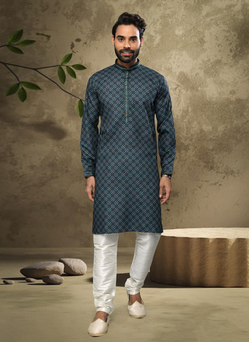 Mehndi Cotton Kurta Pajama 241576