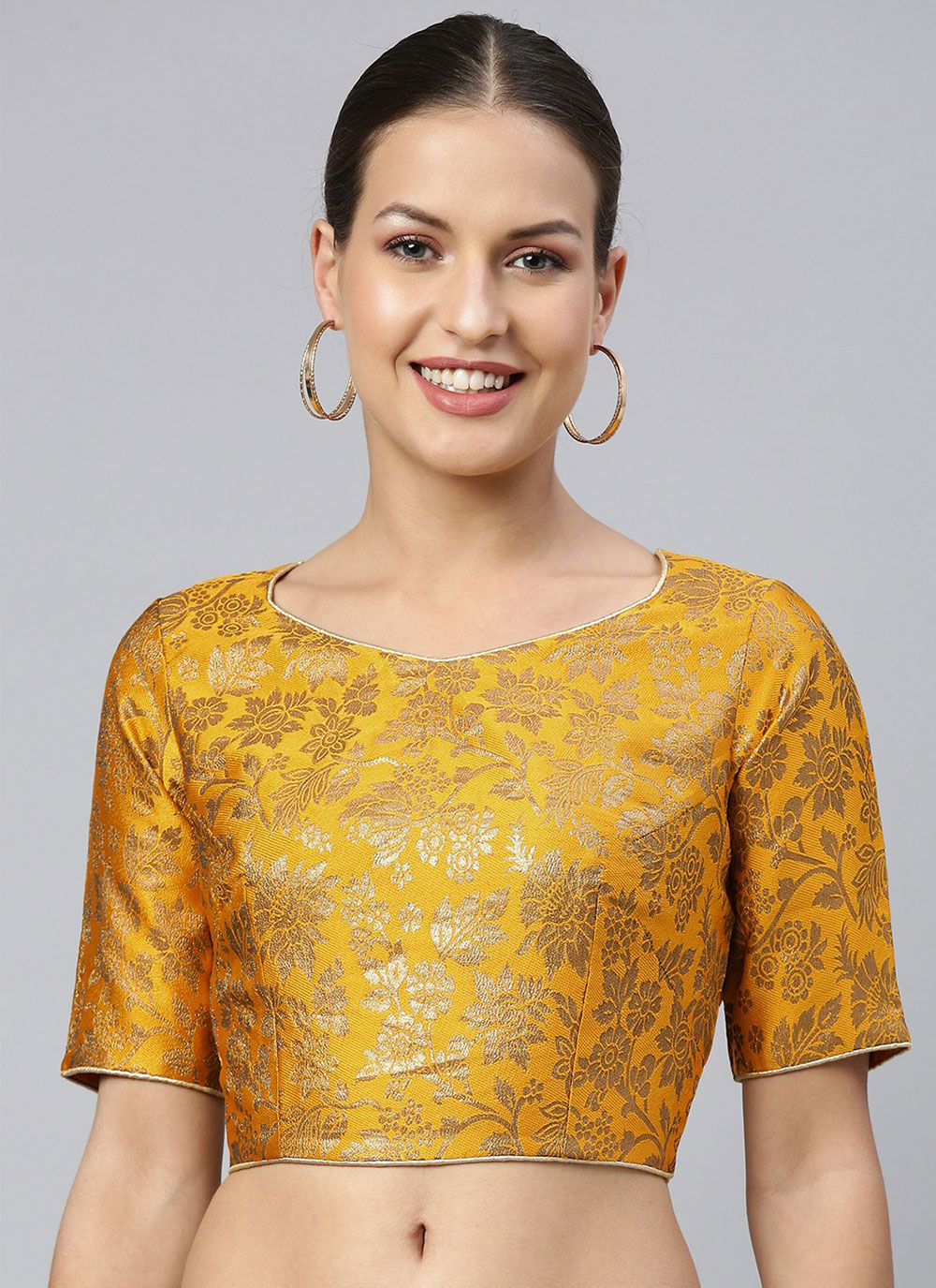 Jacquard Blouse in Yellow