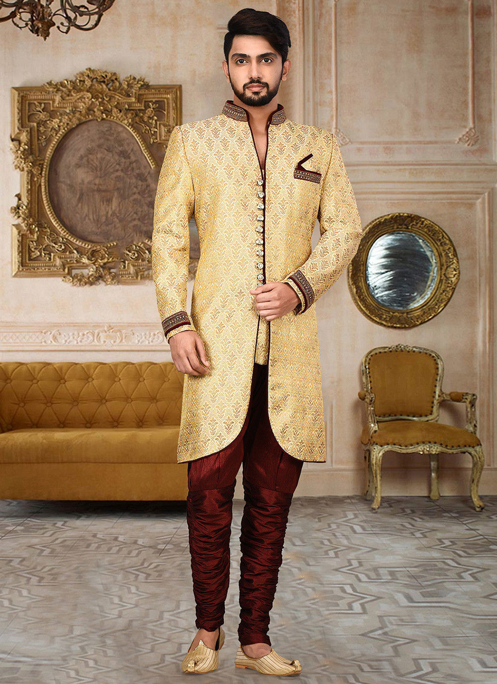 Jamawar sherwani hotsell