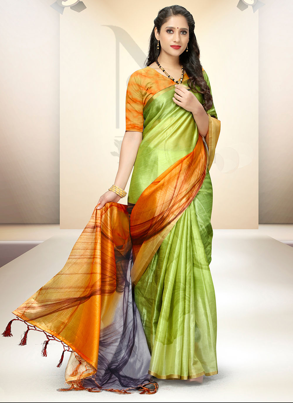 PURE COTTON WOMEN'S SAREES,PRINTED COTTON SAREES,TRENDY COTTON SAREES ,COTTON  SAREES IN JETPUR, MILL PRINT SAREE - Pramukh Fab - 3989728