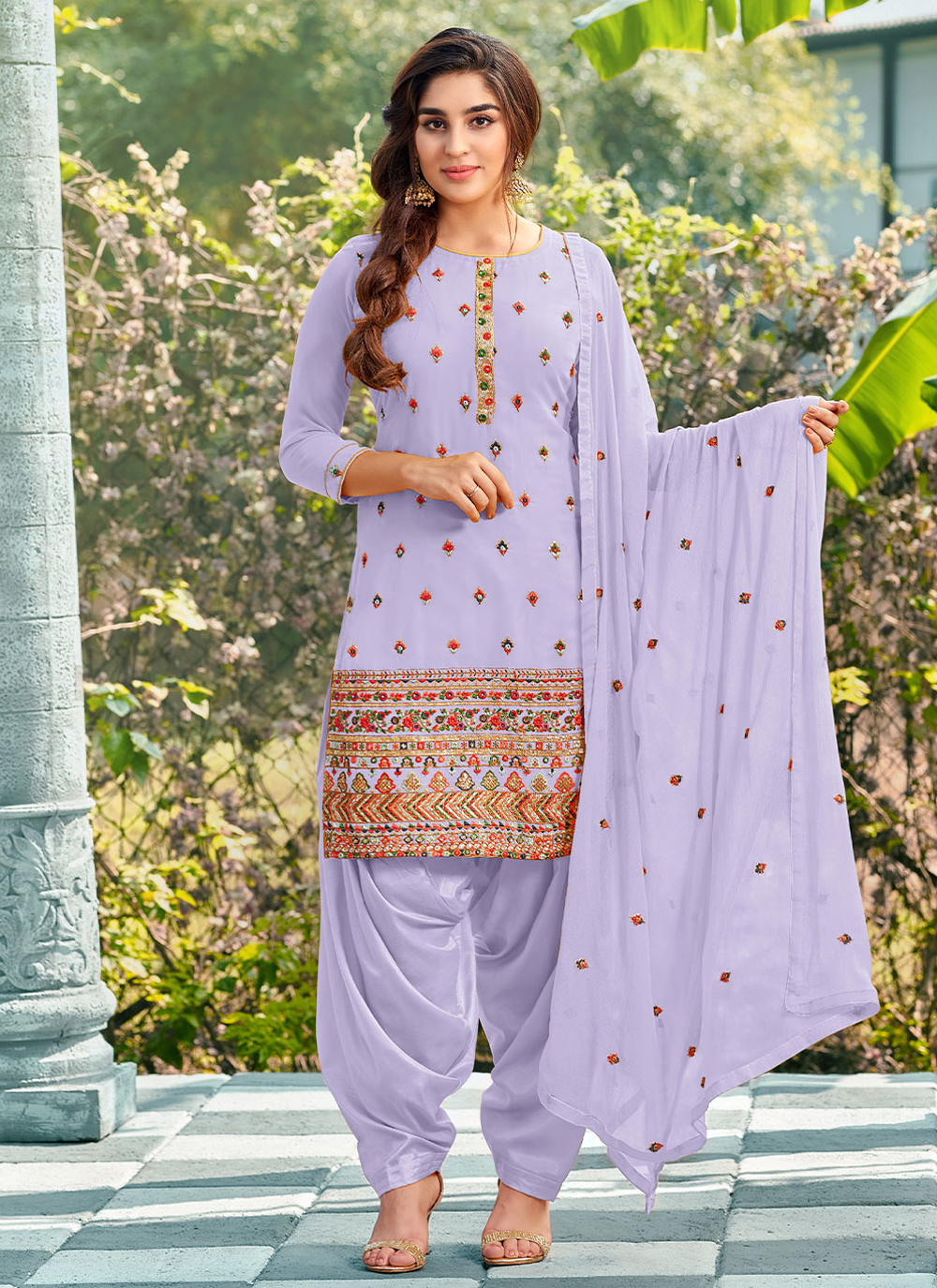 Dark Blue Heavy Mirror Work Punjabi Patiala Style Suit - Indian Heavy  Anarkali Lehenga Gowns Sharara Sarees Pakistani Dresses in  USA/UK/Canada/UAE - IndiaBoulevard