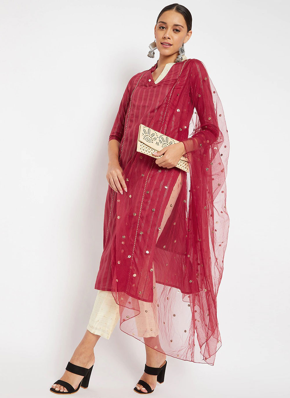 Buy Maroon Pant Style Suit 234442 Maroon Pant Style Suit 234442