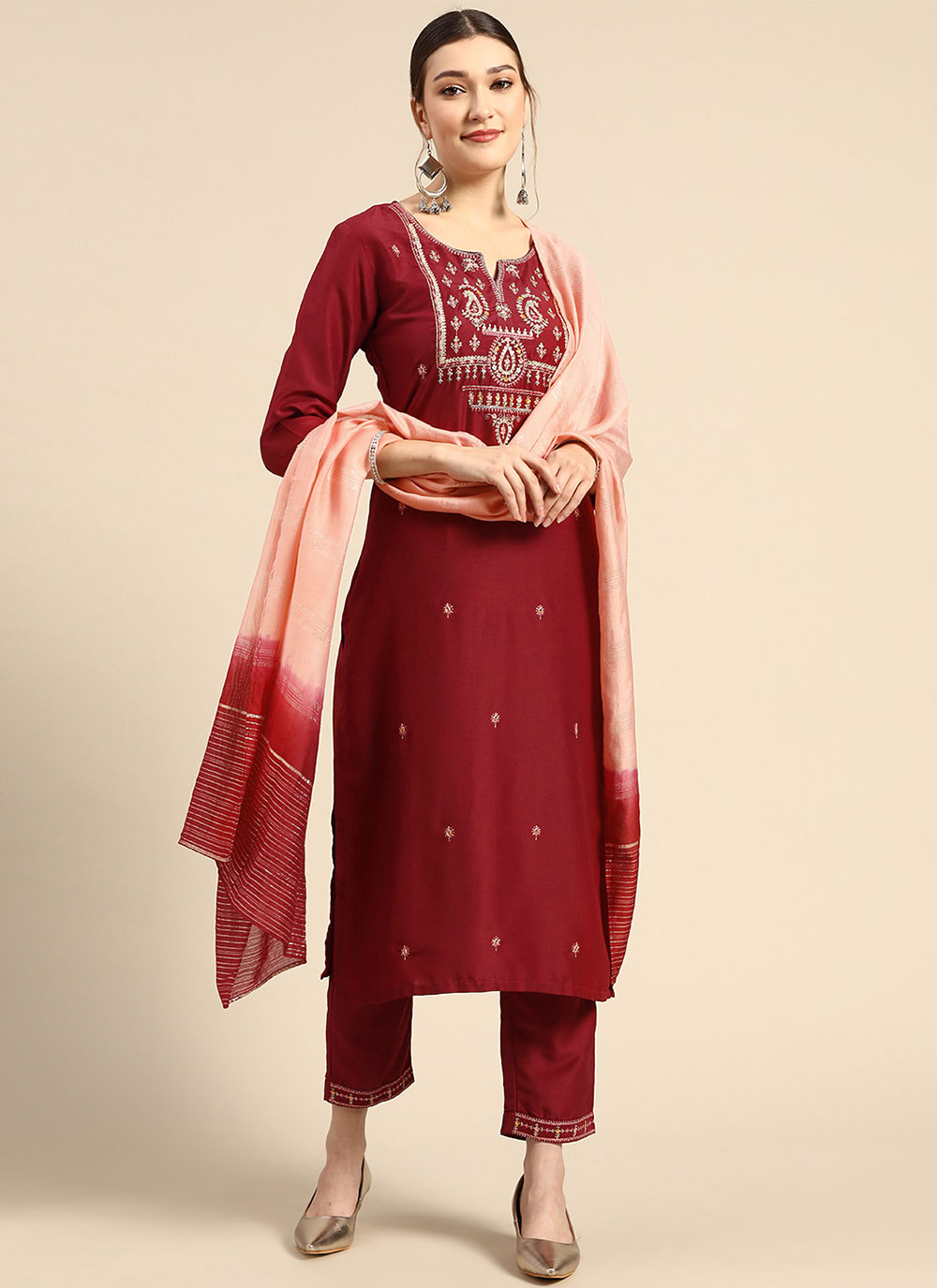 Maroon Party Salwar Kameez buy online