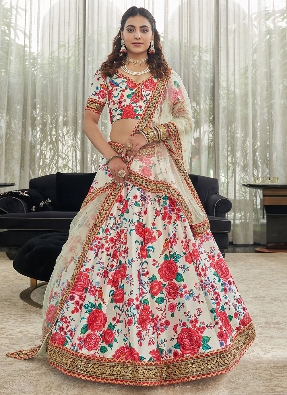 Wedding Wear White Designer Navratri Lehenga Choli at Rs 5555 in Surat