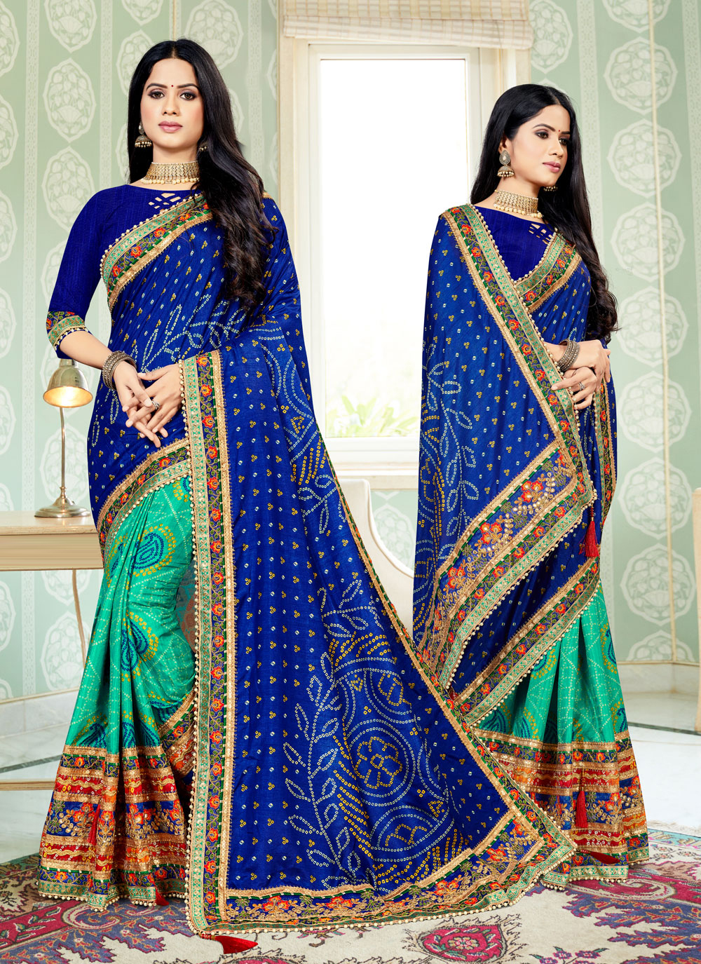 Stunning Light Sky Blue Colour Saree With Maroon Combination Border Ba –  garment villa