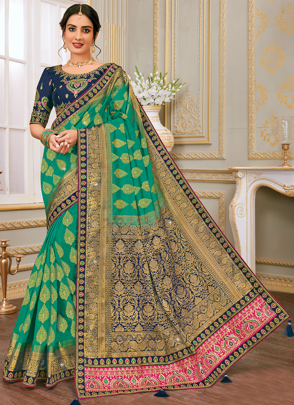 Banglory Silk Heavy Designer Party Wear Saree at Rs 3625 in Surat | ID:  14590267291