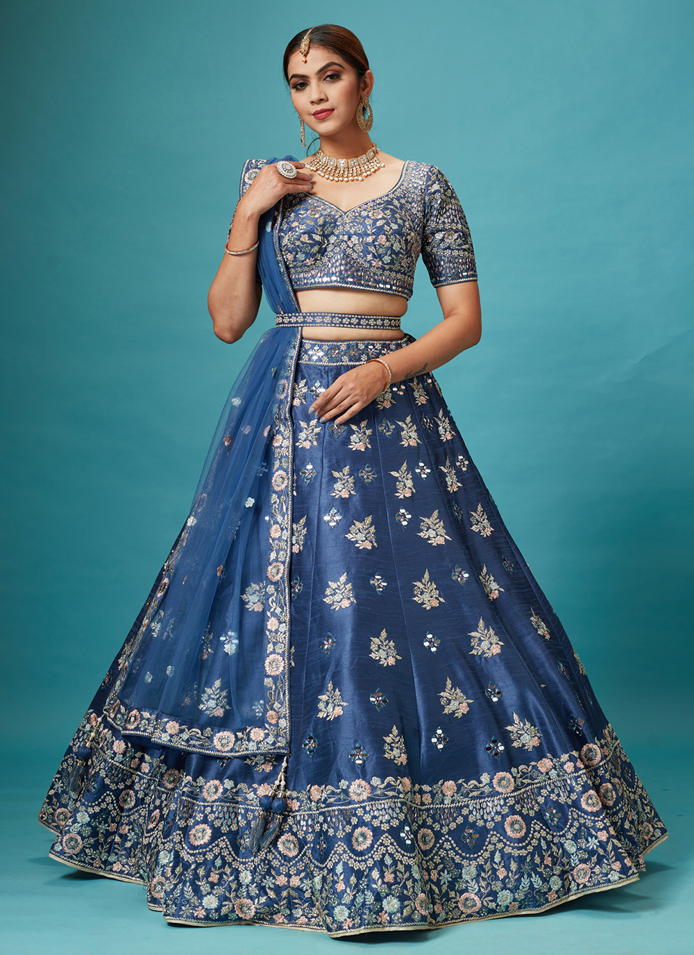 Buy Attractive Royal Blue Lehenga Choli With Dupatta ,indian Designer Ready  Partywear Lehenga Choli,mulberry Satin Silk With Embroidery Lehenga Online  in India - Etsy