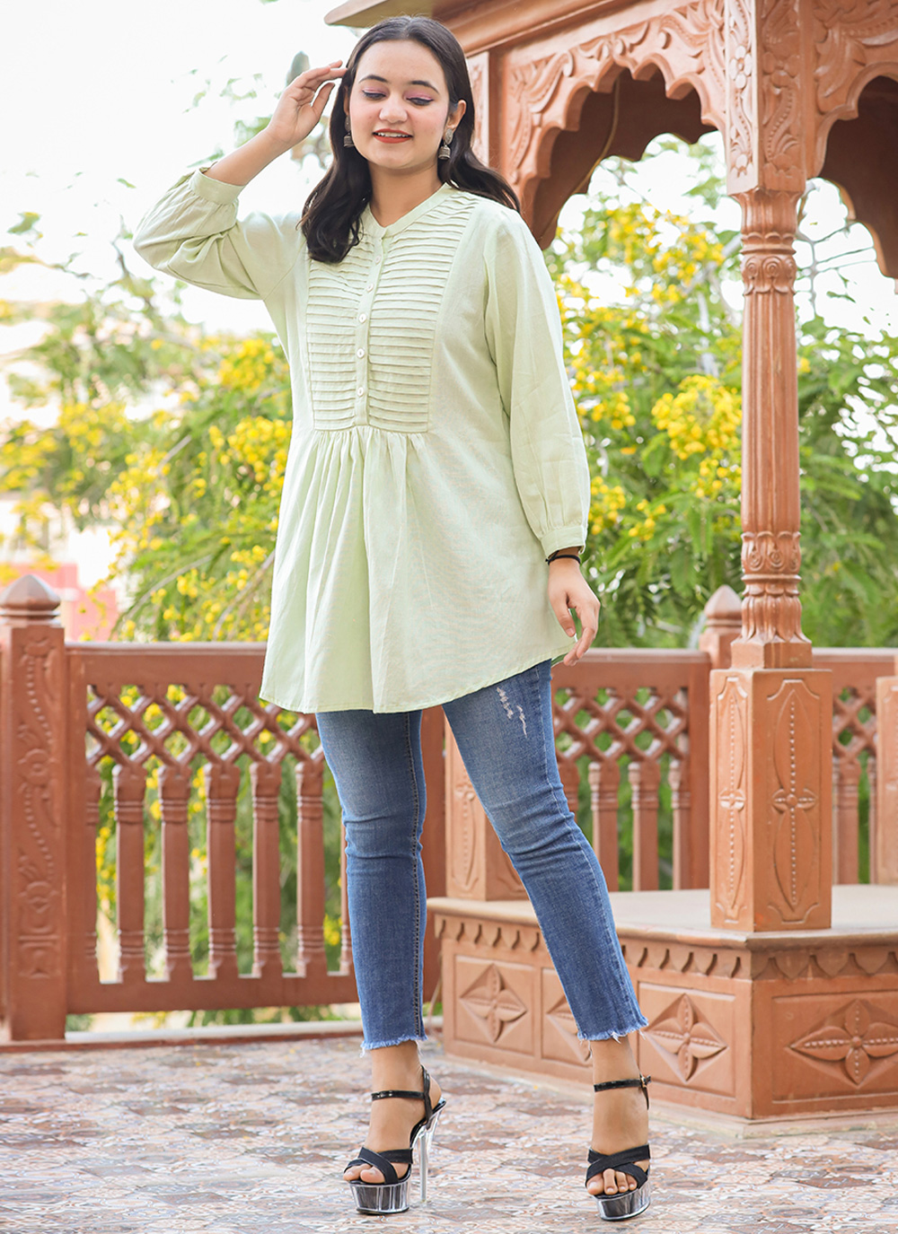 Plain short deals kurti design