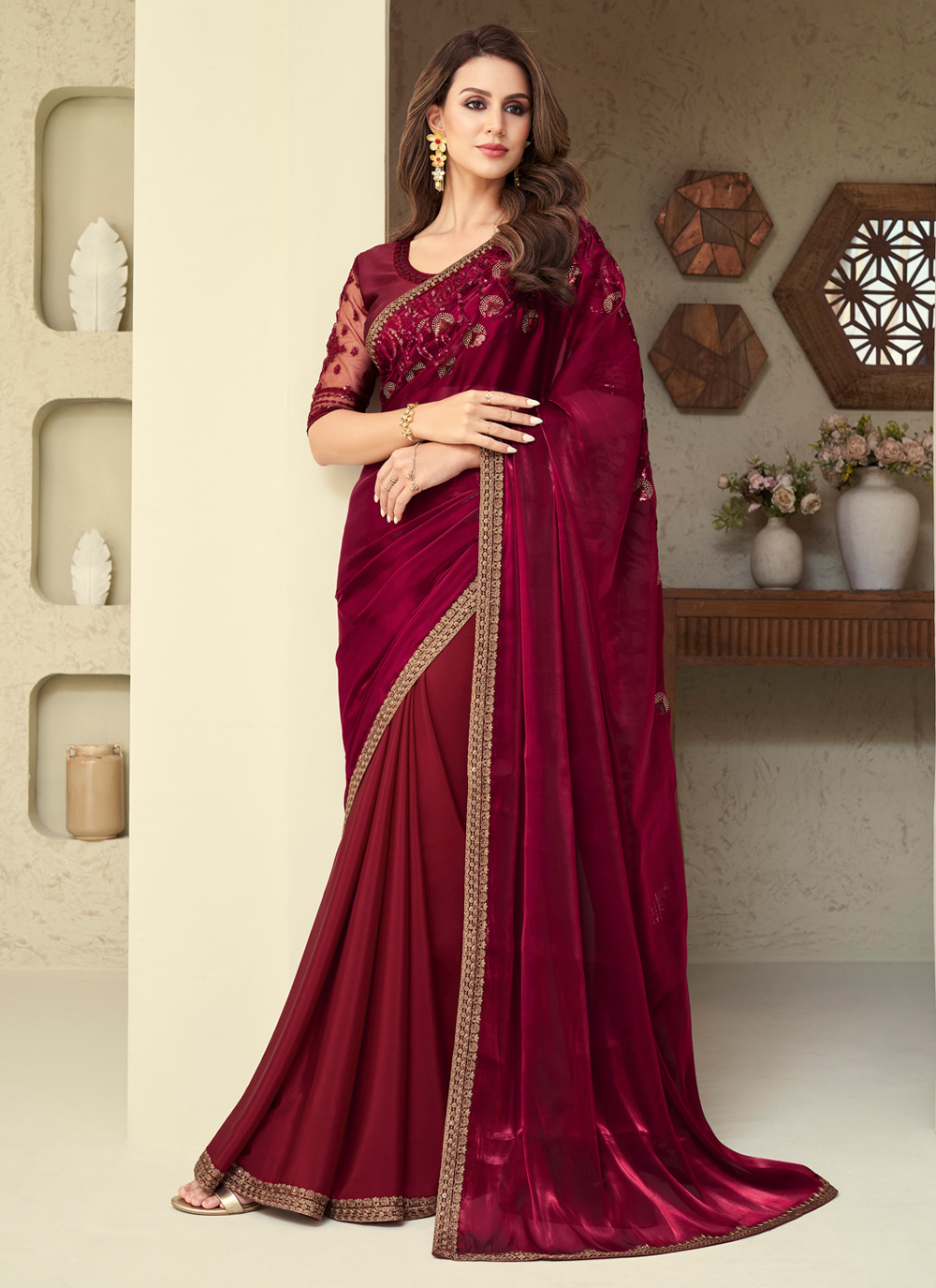 Buy Embroidered Contemporary Saree Online