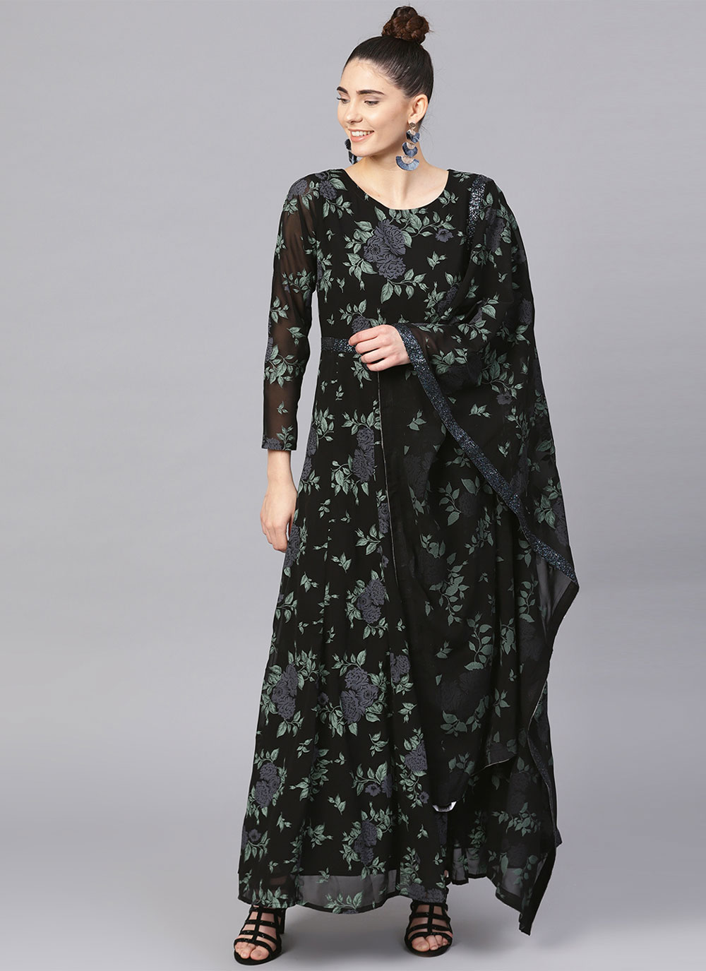 dark blue night gown