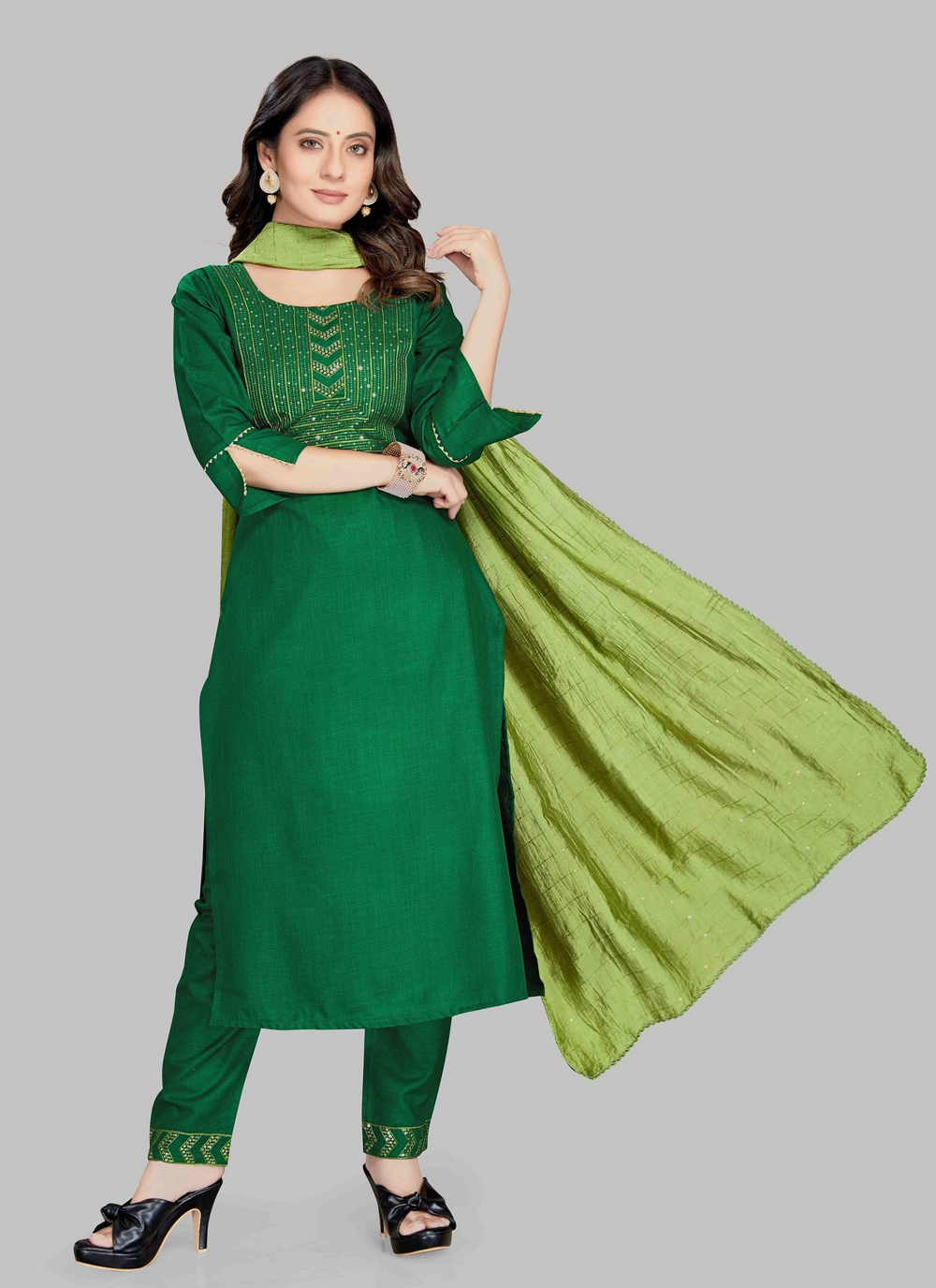 buy-green-printed-pant-style-suit-online