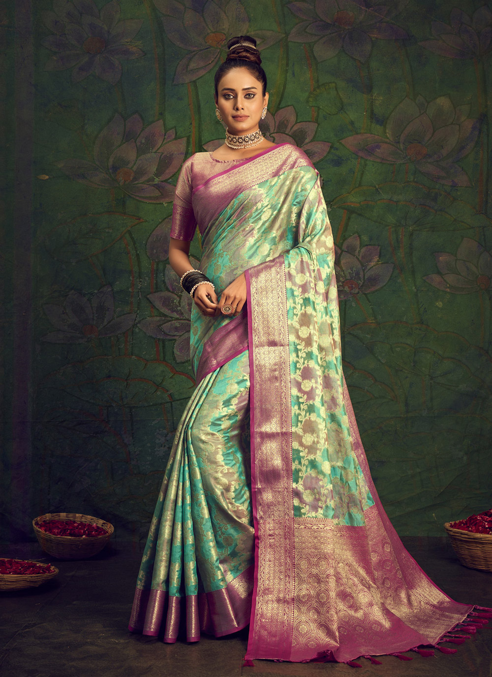 buy-online-green-silk-classic-designer-saree-254361