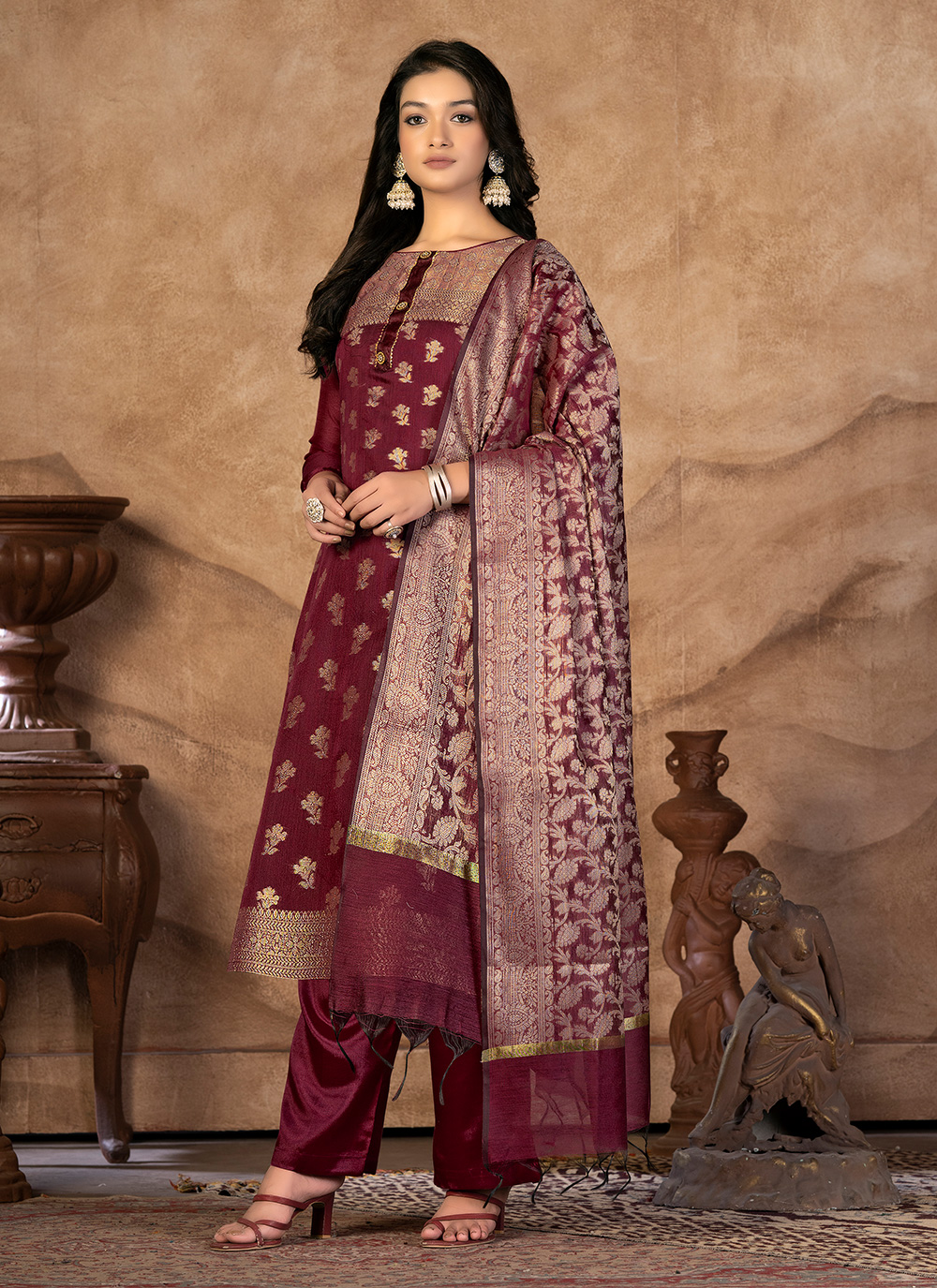 Kanjivaram banarasi salwar suits best sale