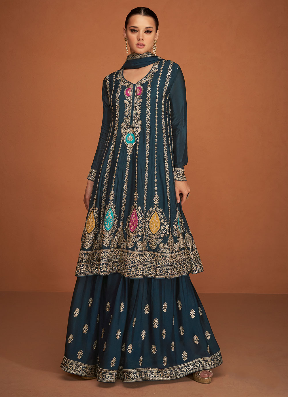 Morpeach Buttons Engagement Readymade Salwar Kameez buy online