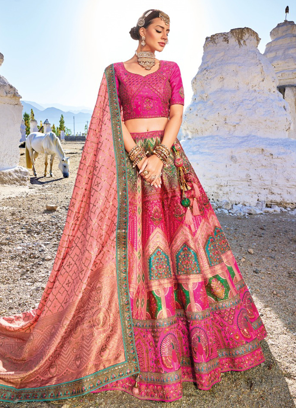 Pink trendy couple Lehenga & Kurta | Wedding matching outfits, Lehenga,  Wedding outfits for groom