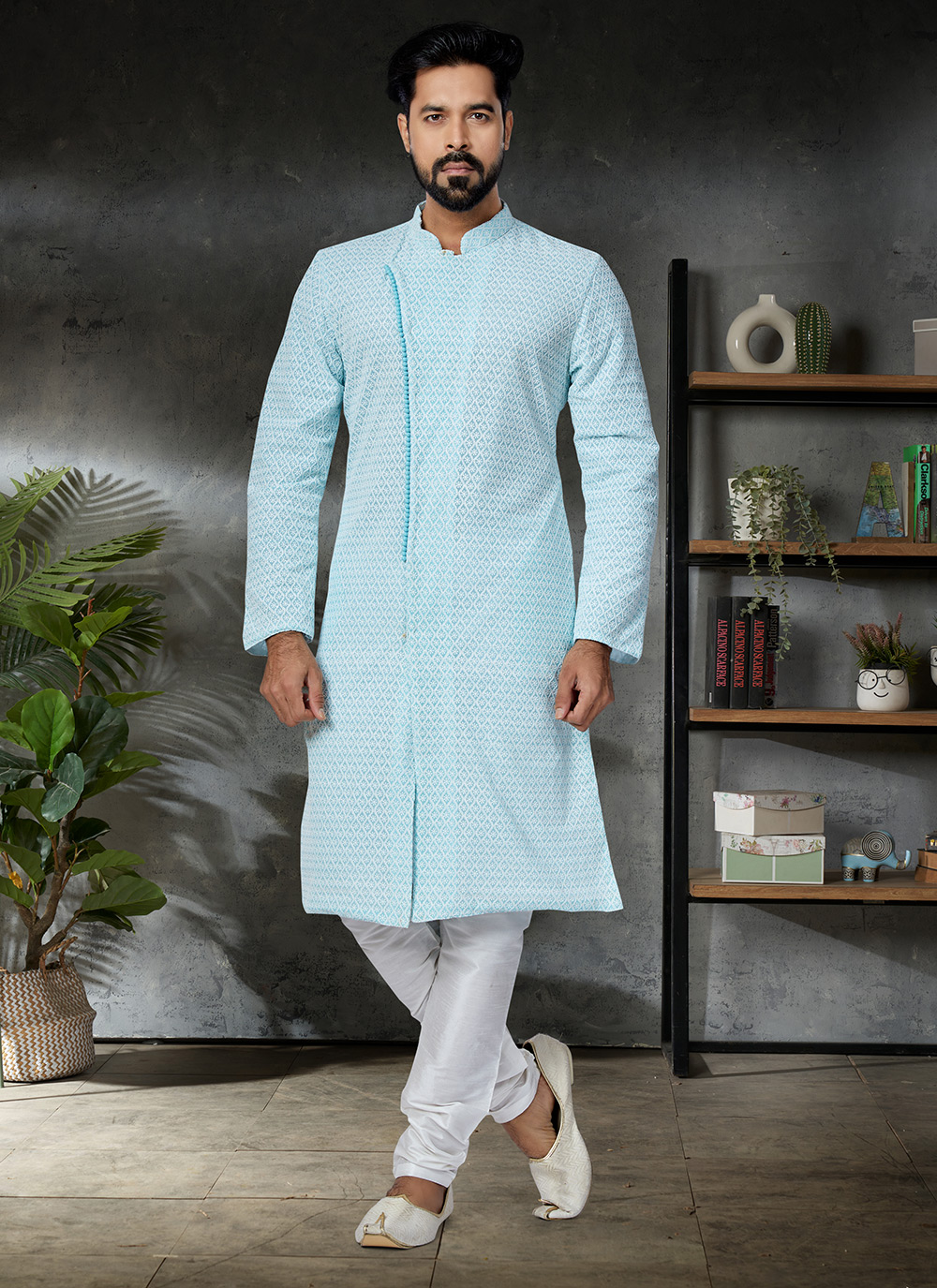 Buy Sea Green Color Kurta Pyjama Online 251713