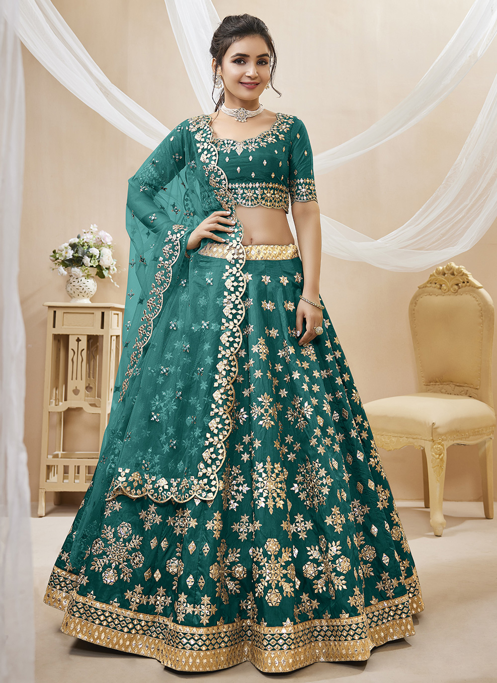 Blue Lehenga W/ Parrot Accent | ladlee.com