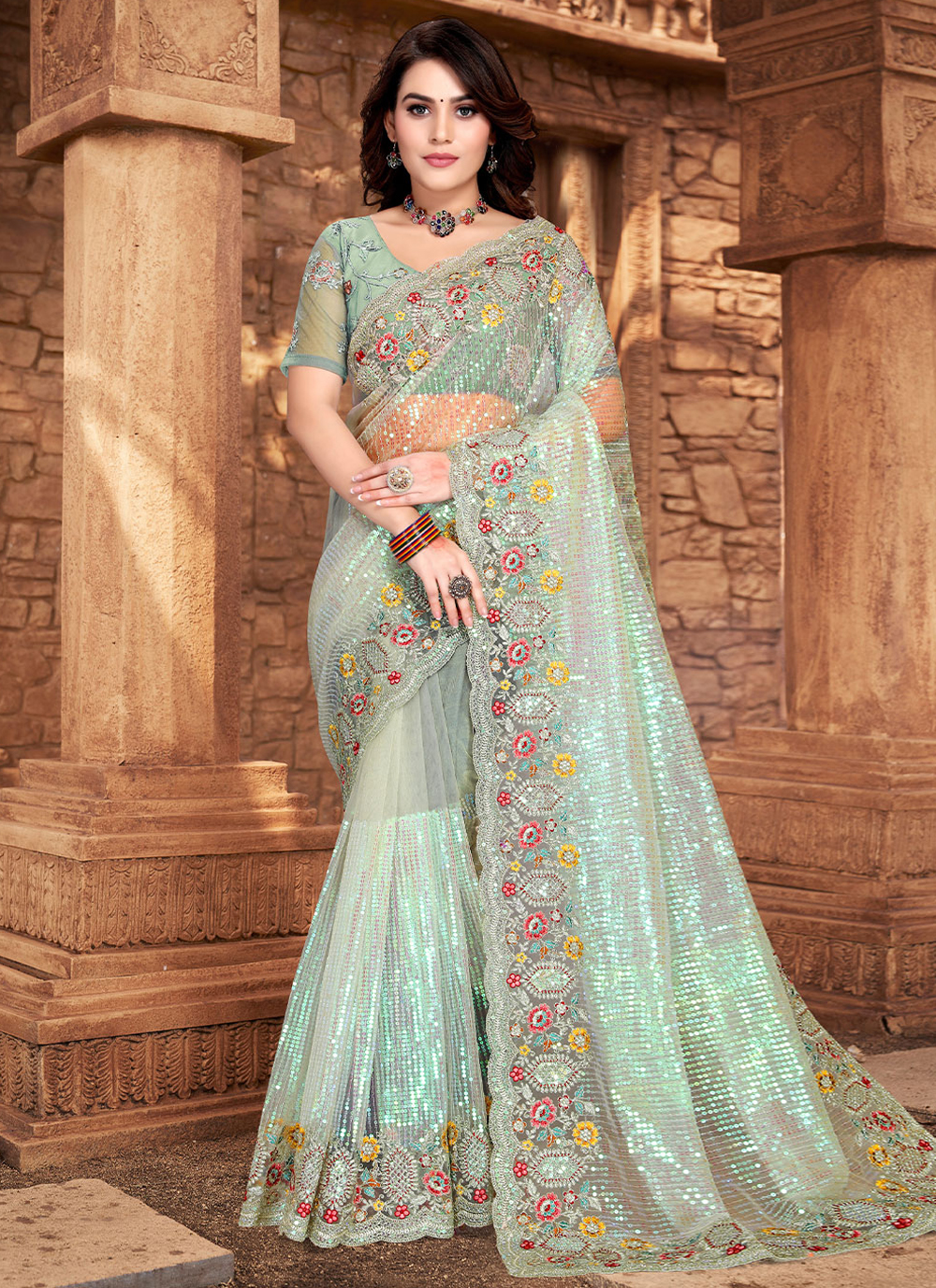 Bridal net saree best sale