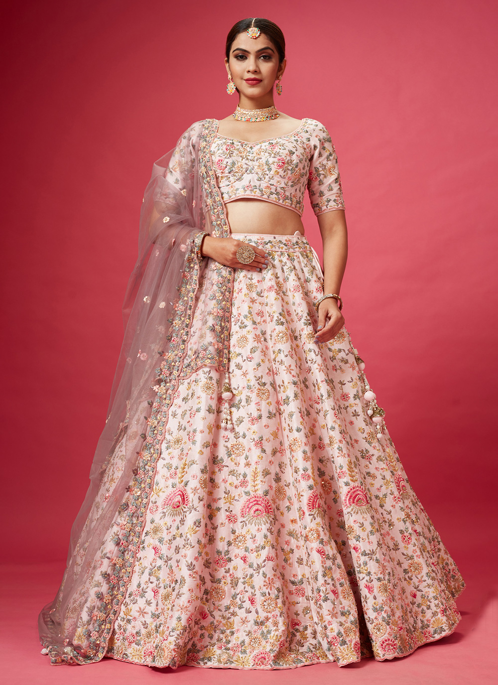 Sonorous Net Purple Thread Designer Lehenga Choli