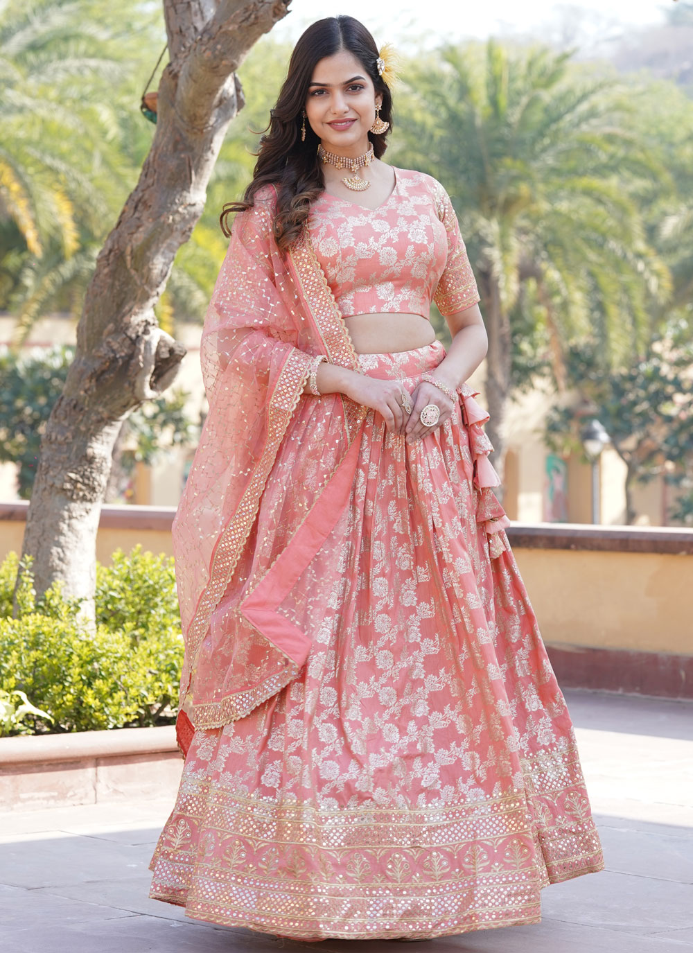 Jacquard lehenga choli best sale